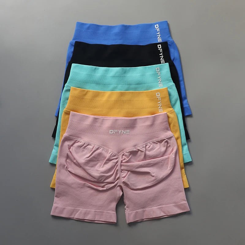 DFYNE Impact Shorts: Seamless Scrunch Bum Shorts for Yoga & Workouts - Booyes fitness
