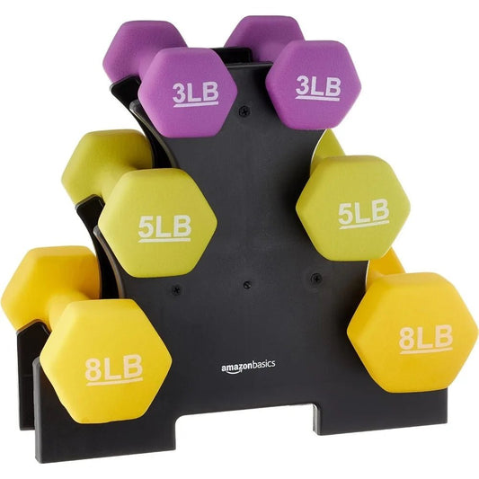 Comfortable & Durable Neoprene Dumbbells - Hexagon Shape for Stability - Booyes fitness