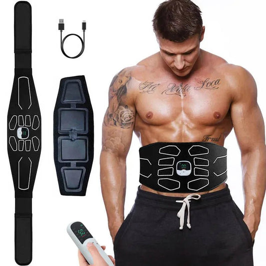 Electronic EMS Muscle Stimulator Abdominal Toning Belt With Remote Control Ab Trainer Fitness Equipment For Home USB Recharge - Booyes fitness