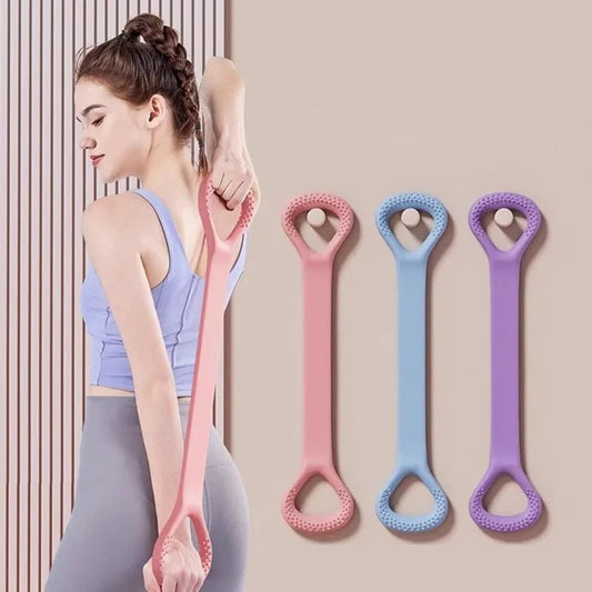 This versatile 8 - shaped resistance band, made from durable rubber with comfortable grips, is perfect for full - body workouts at home, the gym, or on the go. - Booyes fitness